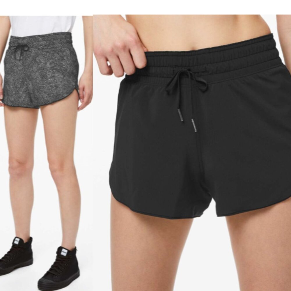 Lululemon Choose A Side Short *Reversible 3" Free Spirit Alpine White/Black Sz 6